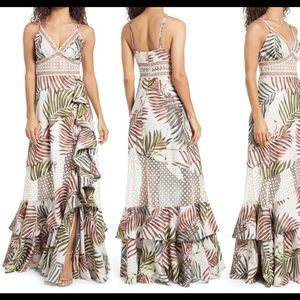NWT PatBo Palmeria Print Long Dress